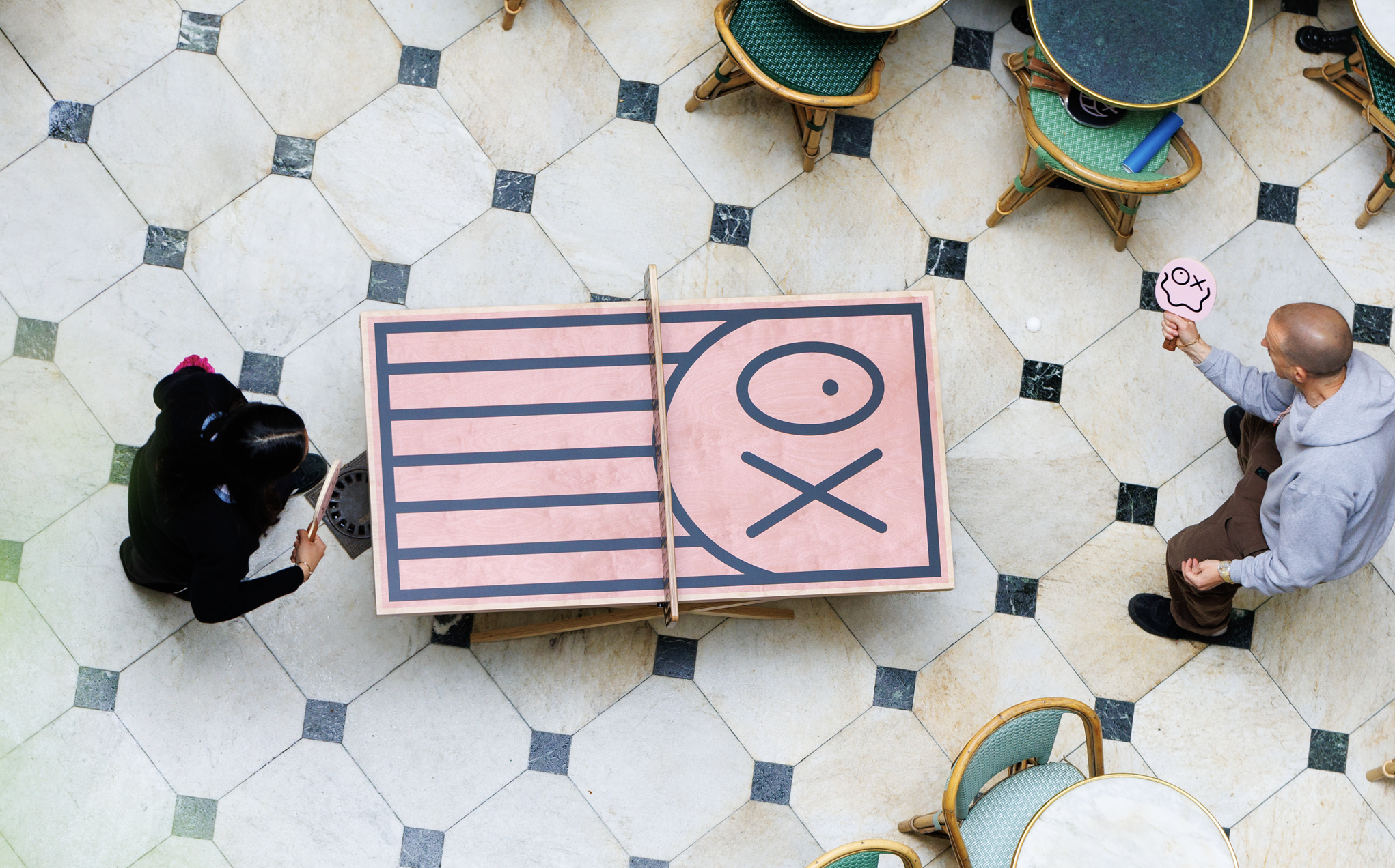 Andre Saraiva ping pong table photographed from above