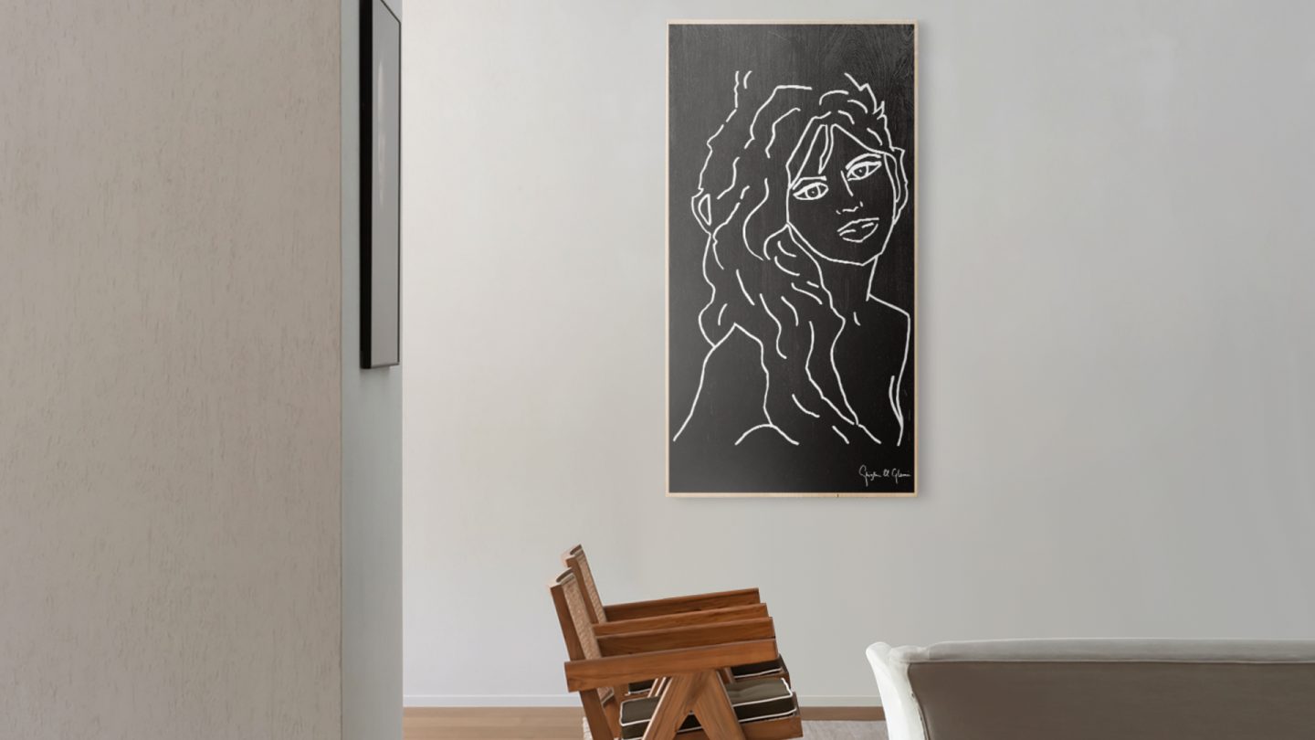 Ghizlan El Glaoui Art of Ping Pong ArtTable Brigitte Bardot hanging on wall