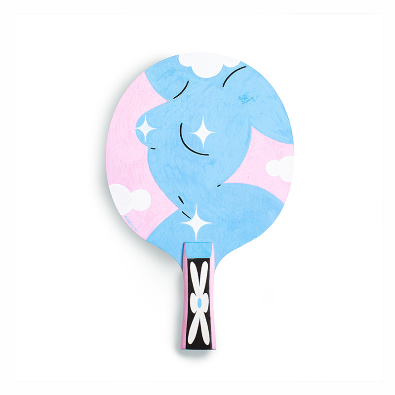 Marylou Faure Art of Ping Pong For Good hand painted paddle
